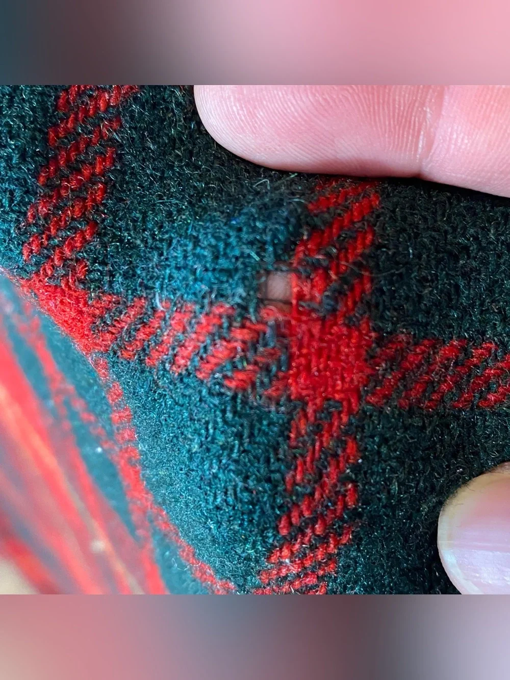 Vtg Chippewa Woolen Mills Red Green Yellow Plaid Wool Camp Blanket 60”x81”
